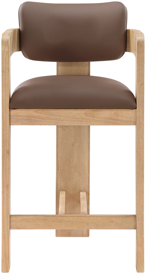 Sacha Vegan Leather Upholstered Counter Stool — 75064-C - Brown - 75064Brown-C alternate view 2