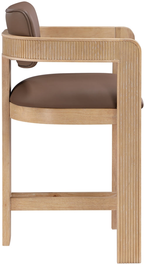 Sacha Vegan Leather Upholstered Counter Stool — 75064-C - Brown - 75064Brown-C alternate view 3