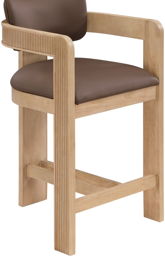 Sacha Vegan Leather Upholstered Counter Stool — 75064-C - Brown - 75064Brown-C alternate view 5