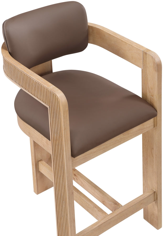 Sacha Vegan Leather Upholstered Counter Stool — 75064-C - Brown - 75064Brown-C alternate view 6