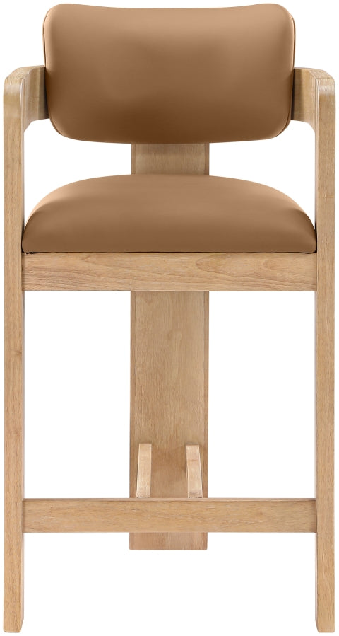 Sacha Vegan Leather Upholstered Counter Stool — 75064-C - Cognac - 75064Cognac-C alternate view 2