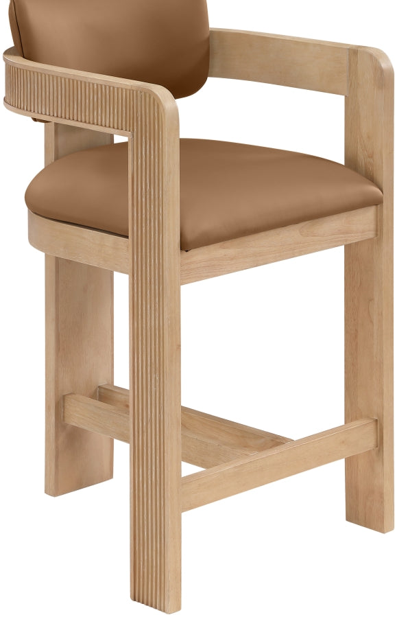 Sacha Vegan Leather Upholstered Counter Stool — 75064-C - Cognac - 75064Cognac-C alternate view 5