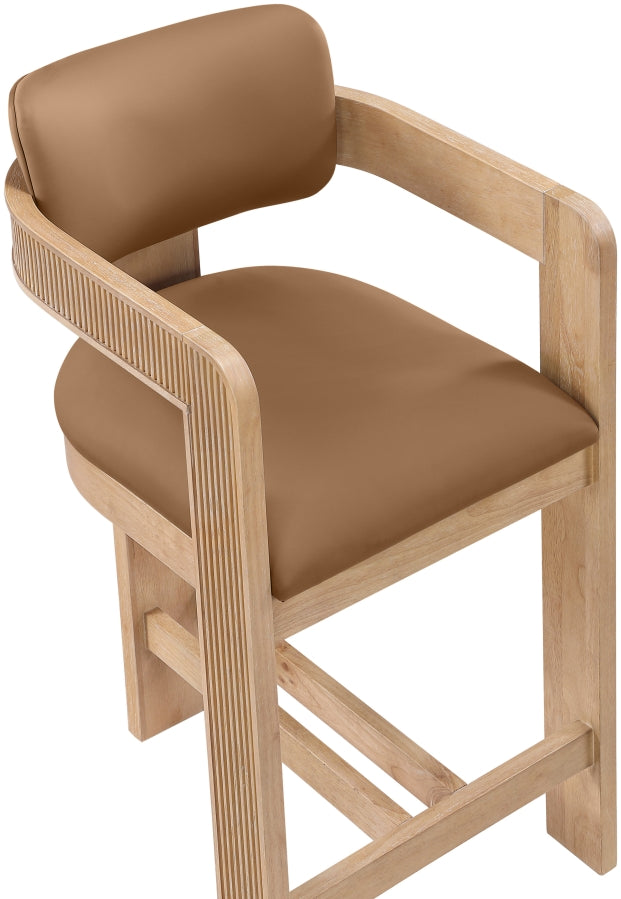 Sacha Vegan Leather Upholstered Counter Stool — 75064-C - Cognac - 75064Cognac-C alternate view 6