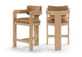 Sacha Vegan Leather Upholstered Counter Stool — 75064-C - Cognac - 75064Cognac-C Double Chair