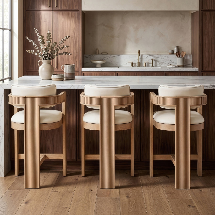Sacha Vegan Leather Upholstered Counter Stool — 75064-C - Cream - 75064Cream-C alternate view 1