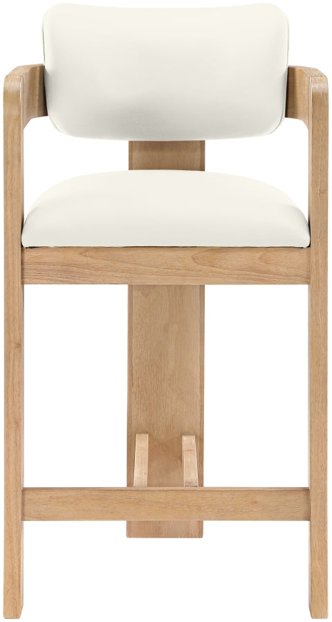 Sacha Vegan Leather Upholstered Counter Stool — 75064-C - Cream - 75064Cream-C alternate view 2