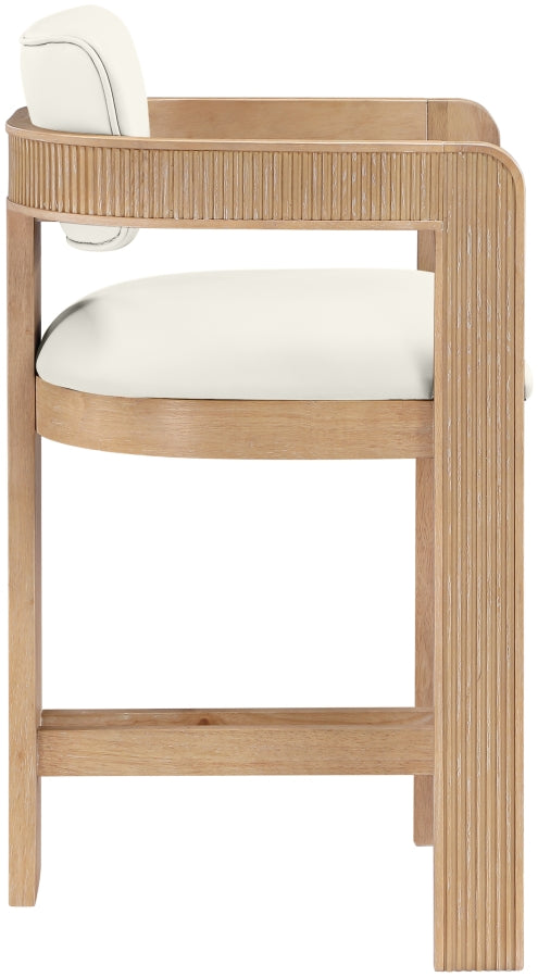 Sacha Vegan Leather Upholstered Counter Stool — 75064-C - Cream - 75064Cream-C alternate view 3