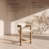 Sacha Vegan Leather Upholstered Counter Stool — 75064-C - Cream - 75064Cream-C Infographic