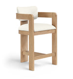 Sacha Vegan Leather Upholstered Counter Stool — 75064-C - Cream - 75064Cream-C