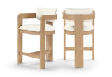 Sacha Vegan Leather Upholstered Counter Stool — 75064-C - Cream - 75064Cream-C Double Chair