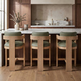 Sacha Vegan Leather Upholstered Counter Stool — 75064-C - Olive - 75064Olive-C alternate view 1