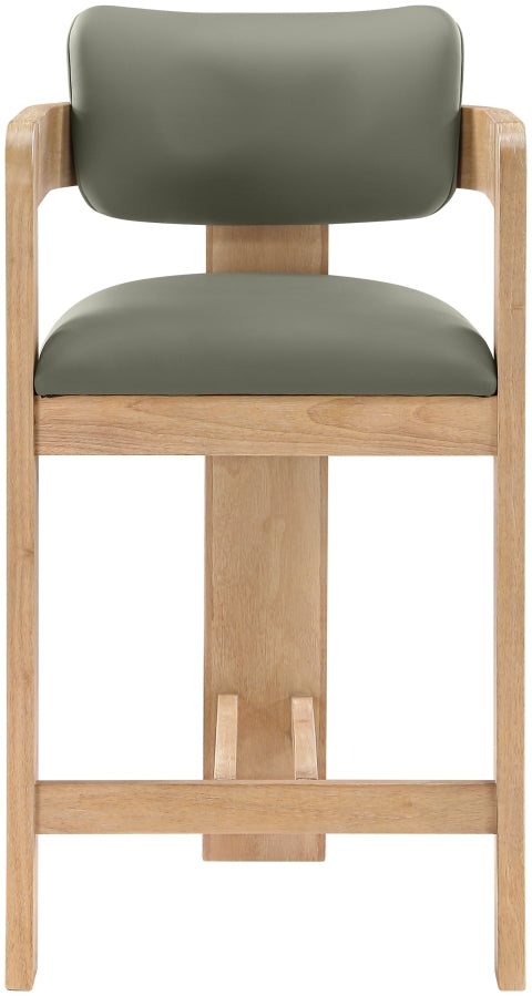 Sacha Vegan Leather Upholstered Counter Stool — 75064-C - Olive - 75064Olive-C alternate view 2