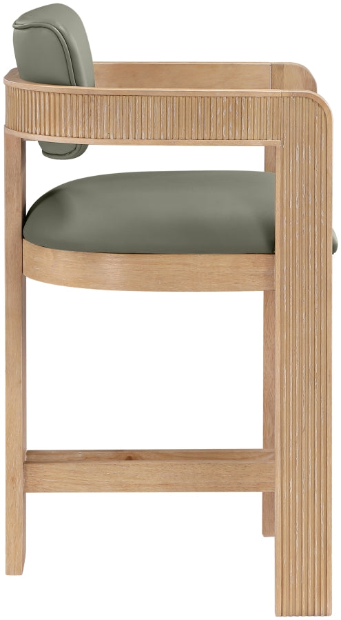 Sacha Vegan Leather Upholstered Counter Stool — 75064-C - Olive - 75064Olive-C alternate view 3