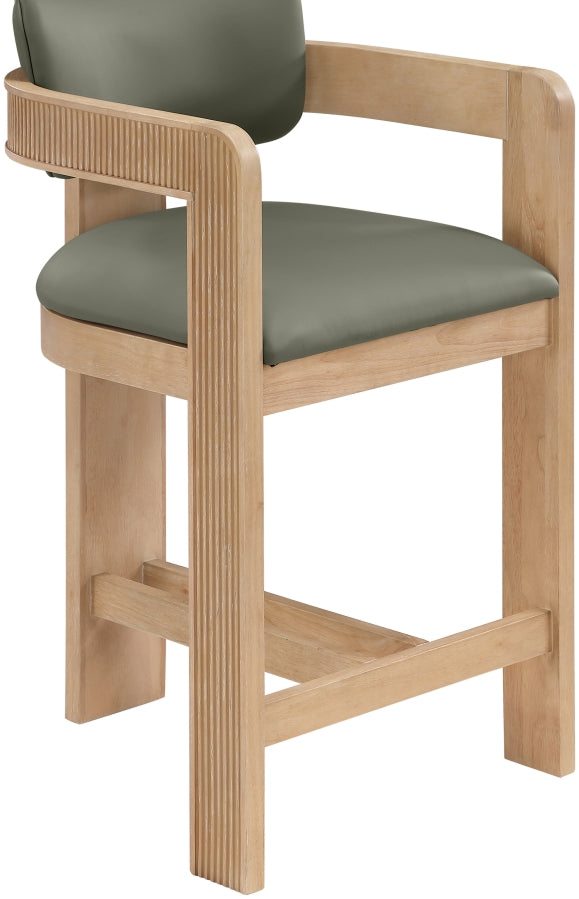Sacha Vegan Leather Upholstered Counter Stool — 75064-C - Olive - 75064Olive-C alternate view 5