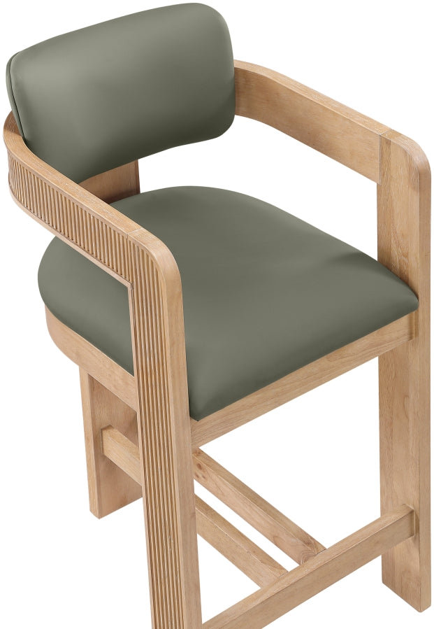 Sacha Vegan Leather Upholstered Counter Stool — 75064-C - Olive - 75064Olive-C alternate view 6