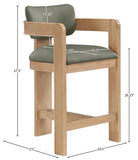 Sacha Vegan Leather Upholstered Counter Stool — 75064-C - Olive - 75064Olive-C Dim