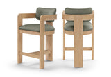 Sacha Vegan Leather Upholstered Counter Stool — 75064-C - Olive - 75064Olive-C Double Chair