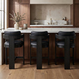 Sacha Vegan Leather Upholstered Counter Stool — 75065-C - Black - 75065Black-C alternate view 1
