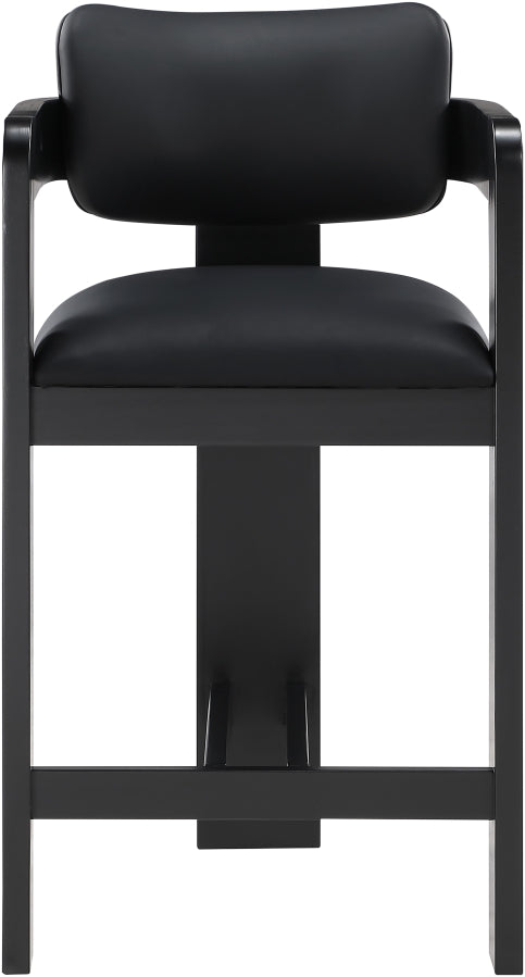 Sacha Vegan Leather Upholstered Counter Stool — 75065-C - Black - 75065Black-C alternate view 2