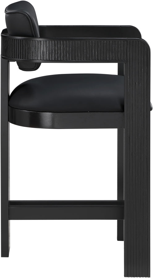 Sacha Vegan Leather Upholstered Counter Stool — 75065-C - Black - 75065Black-C alternate view 3