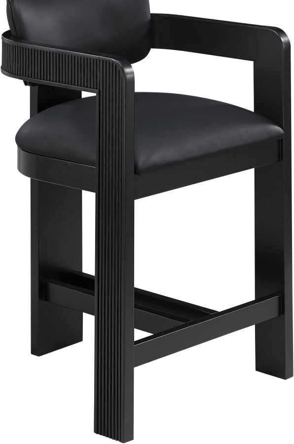 Sacha Vegan Leather Upholstered Counter Stool — 75065-C - Black - 75065Black-C alternate view 5