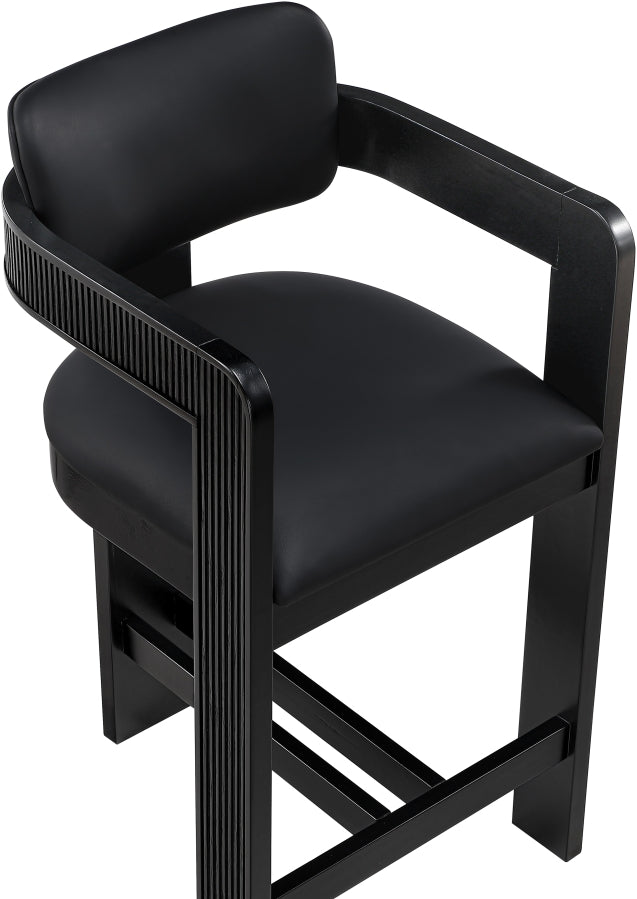 Sacha Vegan Leather Upholstered Counter Stool — 75065-C - Black - 75065Black-C alternate view 6