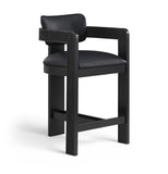 Sacha Vegan Leather Upholstered Counter Stool — 75065-C - Black - 75065Black-C