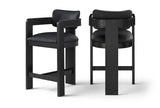 Sacha Vegan Leather Upholstered Counter Stool — 75065-C - Black - 75065Black-C Double Chair