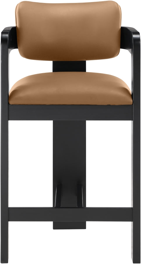 Sacha Vegan Leather Upholstered Counter Stool — 75065-C - Cognac - 75065Cognac-C alternate view 2