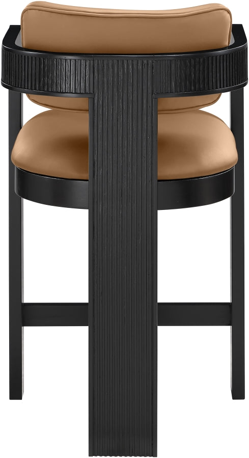 Sacha Vegan Leather Upholstered Counter Stool — 75065-C - Cognac - 75065Cognac-C alternate view 4