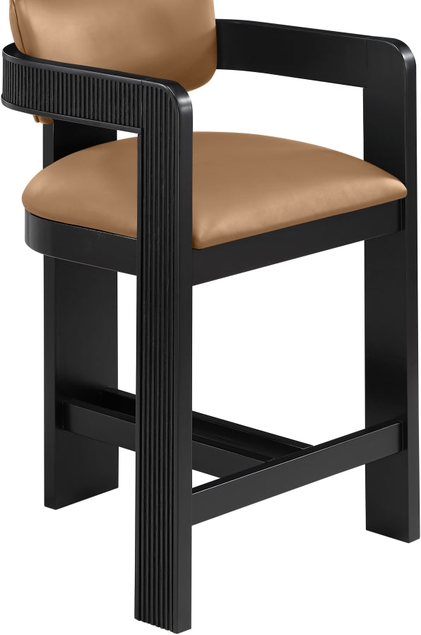 Sacha Vegan Leather Upholstered Counter Stool — 75065-C - Cognac - 75065Cognac-C alternate view 5