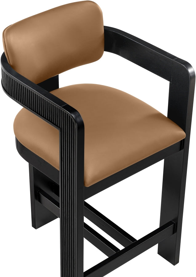 Sacha Vegan Leather Upholstered Counter Stool — 75065-C - Cognac - 75065Cognac-C alternate view 6