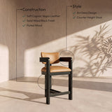 Sacha Vegan Leather Upholstered Counter Stool — 75065-C - Cognac - 75065Cognac-C Infographic