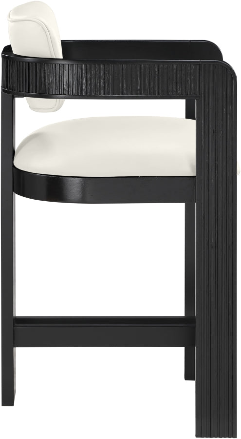 Sacha Vegan Leather Upholstered Counter Stool — 75065-C - Cream - 75065Cream-C alternate view 3