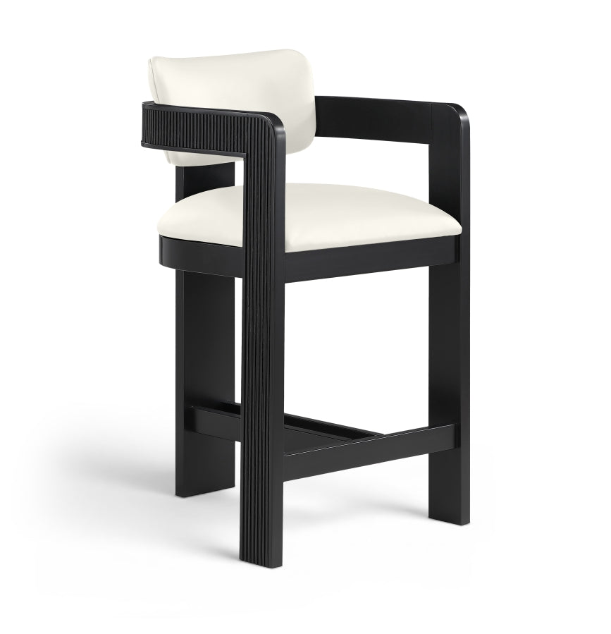 Sacha Vegan Leather Upholstered Counter Stool — 75065-C - Cream - 75065Cream-C