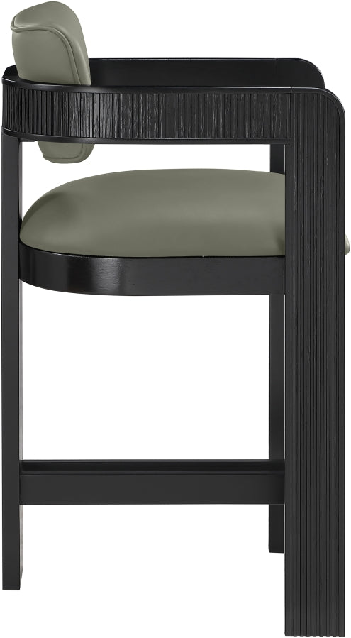 Sacha Vegan Leather Upholstered Counter Stool — 75065-C - Olive - 75065Olive-C alternate view 3