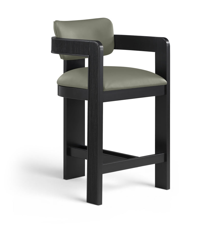 Sacha Vegan Leather Upholstered Counter Stool — 75065-C - Olive - 75065Olive-C
