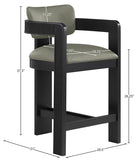 Sacha Vegan Leather Upholstered Counter Stool — 75065-C - Olive - 75065Olive-C Dim