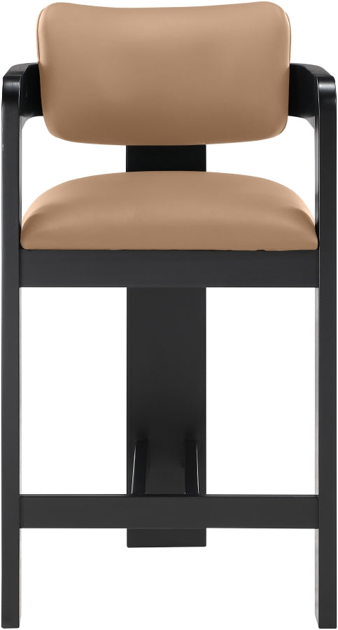 Sacha Vegan Leather Upholstered Counter Stool — 75065-C - Tan - 75065Tan-C alternate view 2