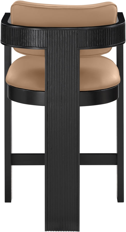 Sacha Vegan Leather Upholstered Counter Stool — 75065-C - Tan - 75065Tan-C alternate view 4