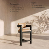 Sacha Vegan Leather Upholstered Counter Stool — 75065-C - Tan - 75065Tan-C Infographic