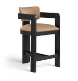 Sacha Vegan Leather Upholstered Counter Stool — 75065-C - Tan - 75065Tan-C