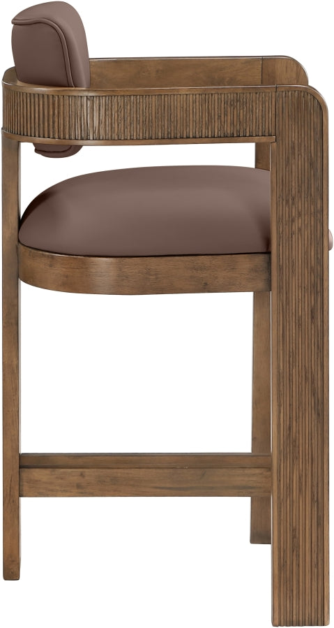 Sacha Vegan Leather Upholstered Counter Stool — 75066-C - Brown - 75066Brown-C alternate view 3