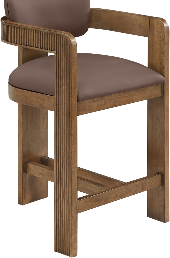 Sacha Vegan Leather Upholstered Counter Stool — 75066-C - Brown - 75066Brown-C alternate view 5