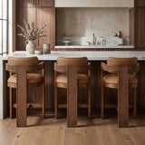 Sacha Vegan Leather Upholstered Counter Stool — 75066-C - Cognac - 75066Cognac-C alternate view 1