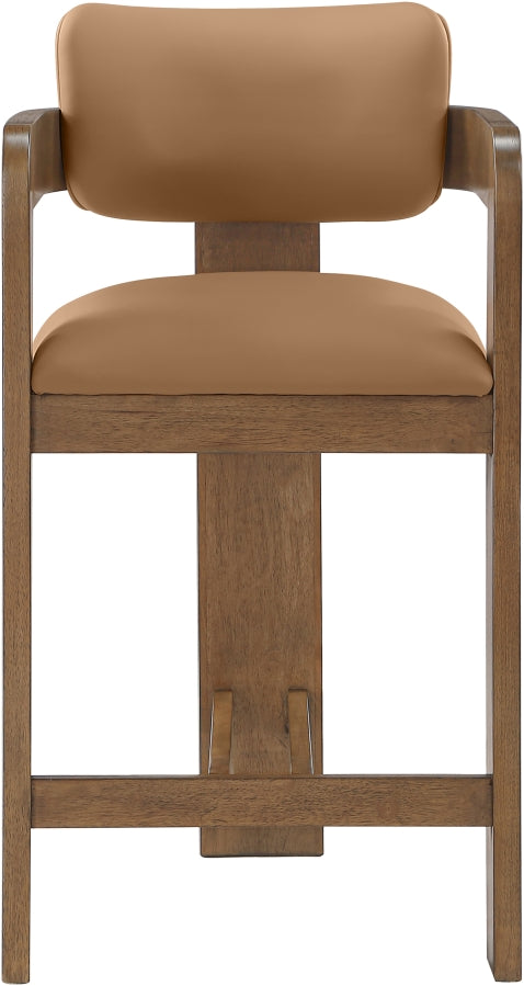Sacha Vegan Leather Upholstered Counter Stool — 75066-C - Cognac - 75066Cognac-C alternate view 2
