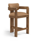 Sacha Vegan Leather Upholstered Counter Stool — 75066-C - Cognac - 75066Cognac-C