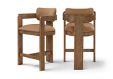 Sacha Vegan Leather Upholstered Counter Stool — 75066-C - Cognac - 75066Cognac-C Double Chair