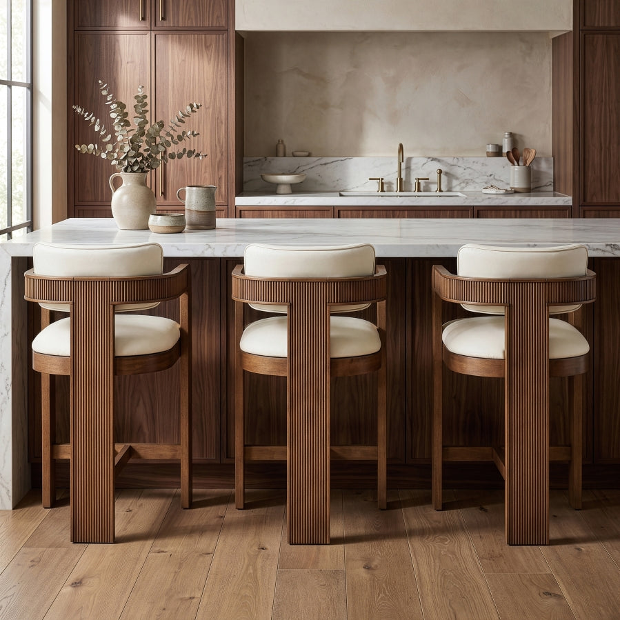 Sacha Vegan Leather Upholstered Counter Stool — 75066-C - Cream - 75066Cream-C alternate view 1