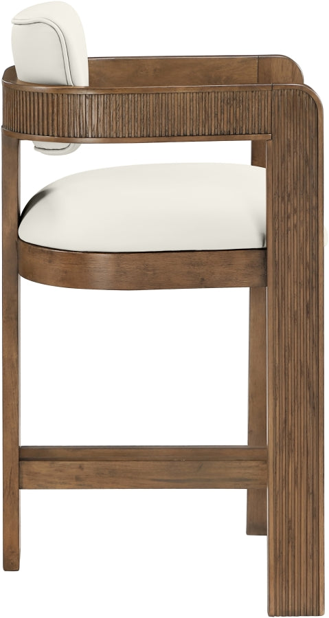 Sacha Vegan Leather Upholstered Counter Stool — 75066-C - Cream - 75066Cream-C alternate view 3